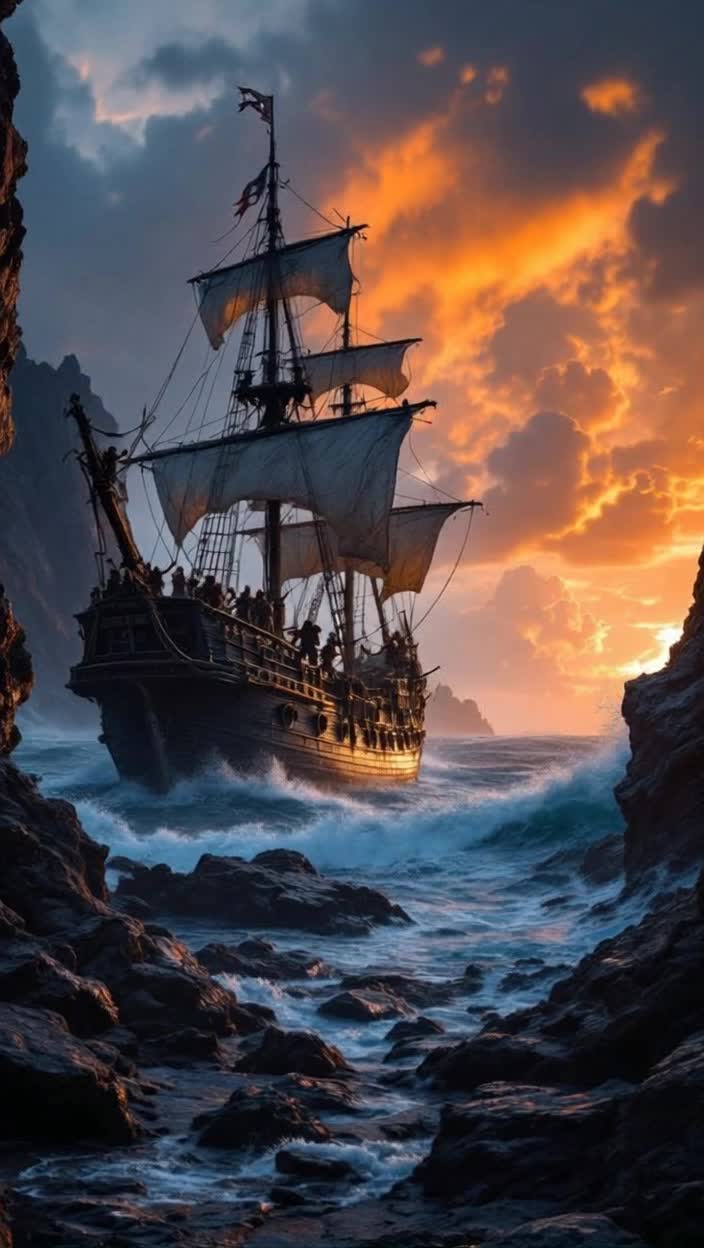deep in the rocky cove a massive pirate ship has been commandeered by The Goonies who are valiantly in the process of fighting off the last pirate defense 