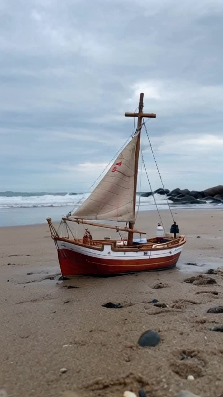 A ship in a bottle washed up on the beach