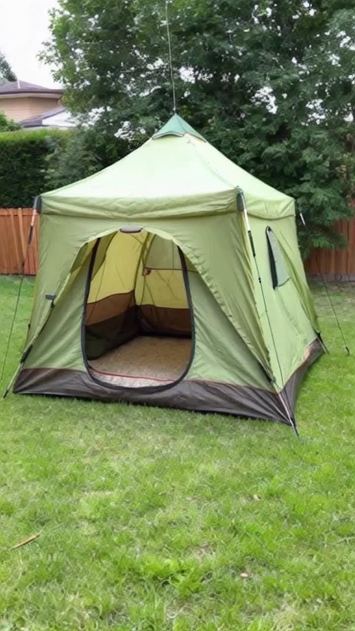 Tent in a back yard