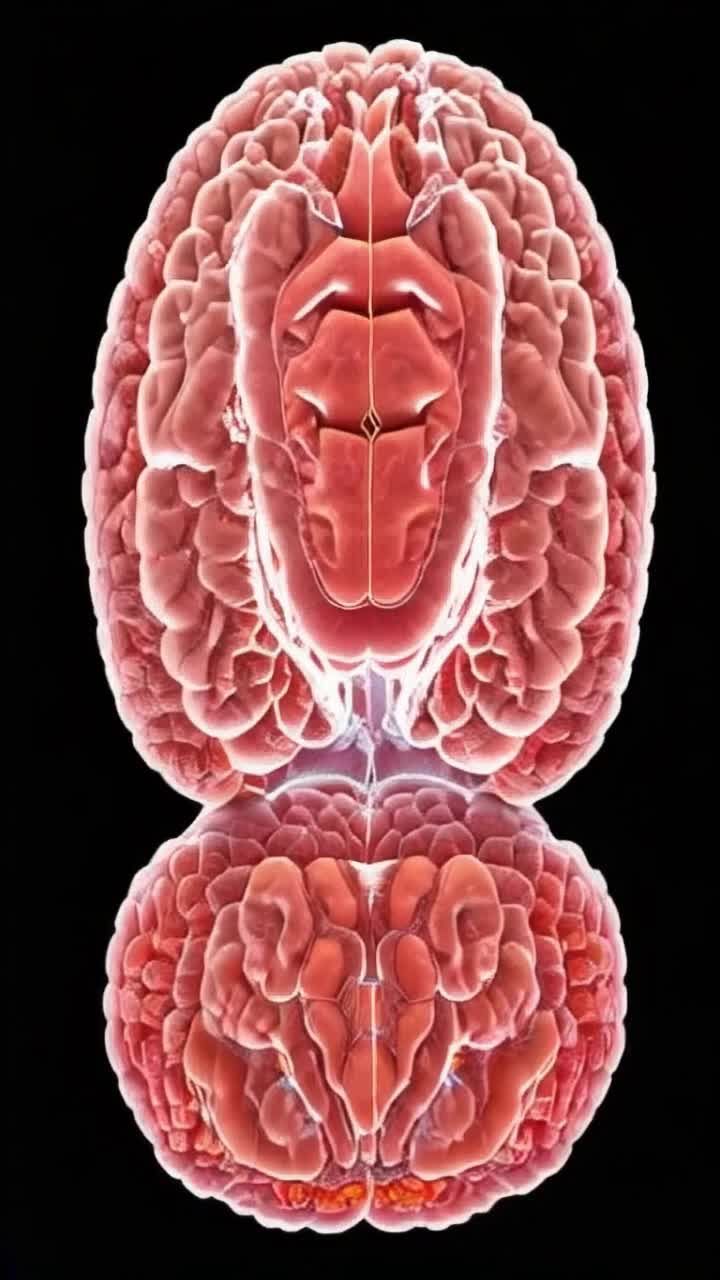 Creat a human brain in details with colours 