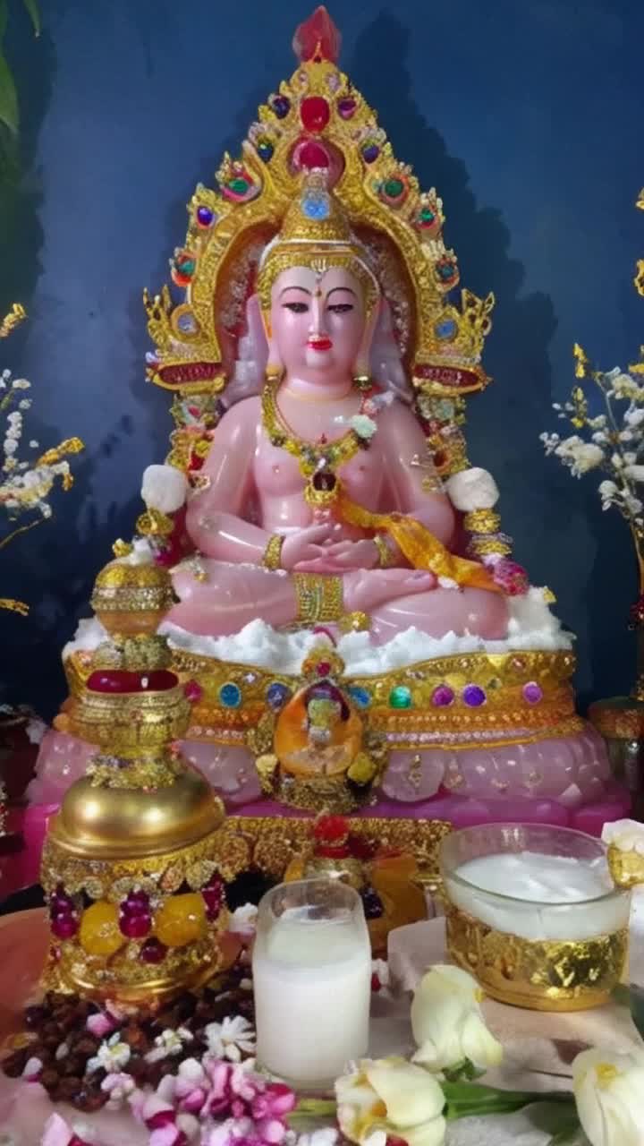 Sri Shivamanas worship He had a seat decorated with gems and a bath in snow water and was dressed in divine clothes The sandalwood was adorned with various gems and decorated with the fragrance of deer  Flowers and incense composed of jati, champak and bilva leaves O Lord, O treasure of mercy, O lord of the beasts, accept this lamp which I have imagined  1 1 1  Ghee and payasam in a golden vessel decorated with nine gemstone pieces Five kinds of food are to be eaten, including milk and yogurt, rambha fruit and drink  Water mixed with vegetables is delicious and bright with pieces of camphor O Lord accept with devotion the beans offered by me with my mind  2 2 2