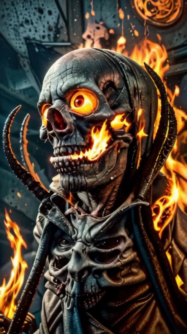 Burning inside, in flames, undead 