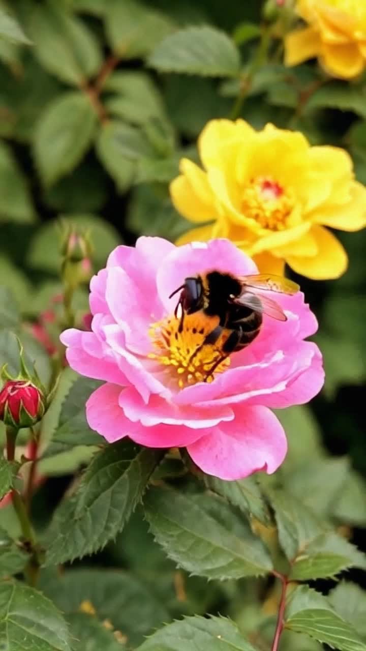 If a bumblebee could wear a body camera while it bounces from a pink rose to a yellow camellia to other flowers, that would be neat And other bees and insects and animals own their own body cameras also recording their own daily dramas