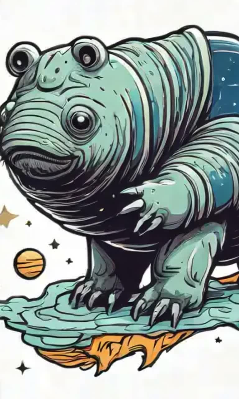 cute floating tardigrade