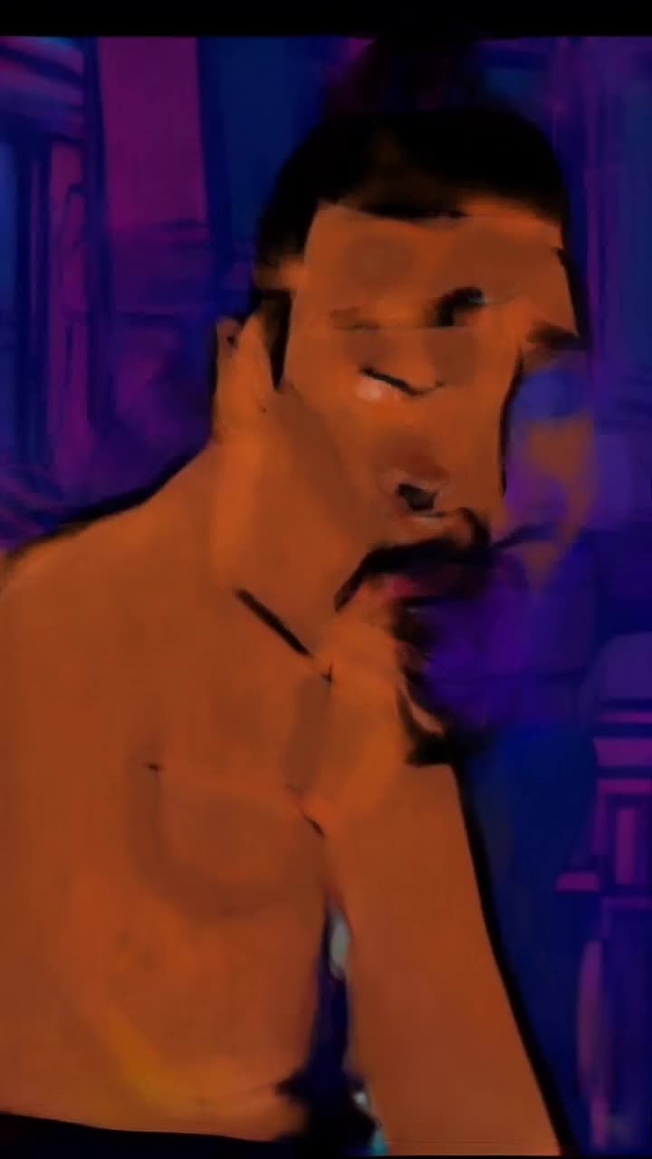 Cartoon comic African American man doing flips on cartoon city street