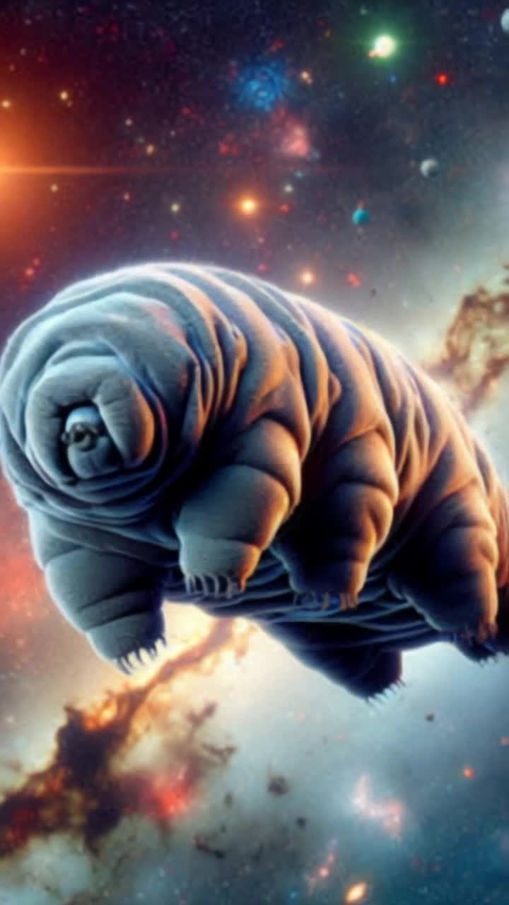 microscopic tardigrades swimming around