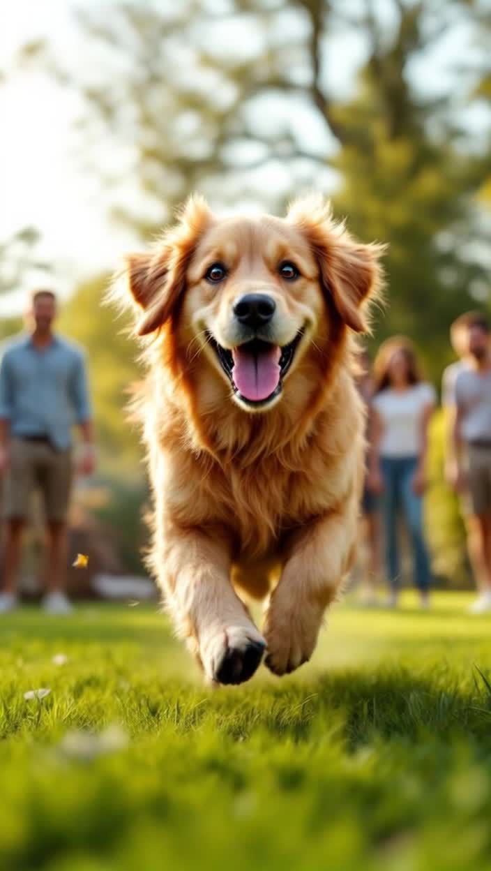 dog has the ZOOMIES and everyone is laughing