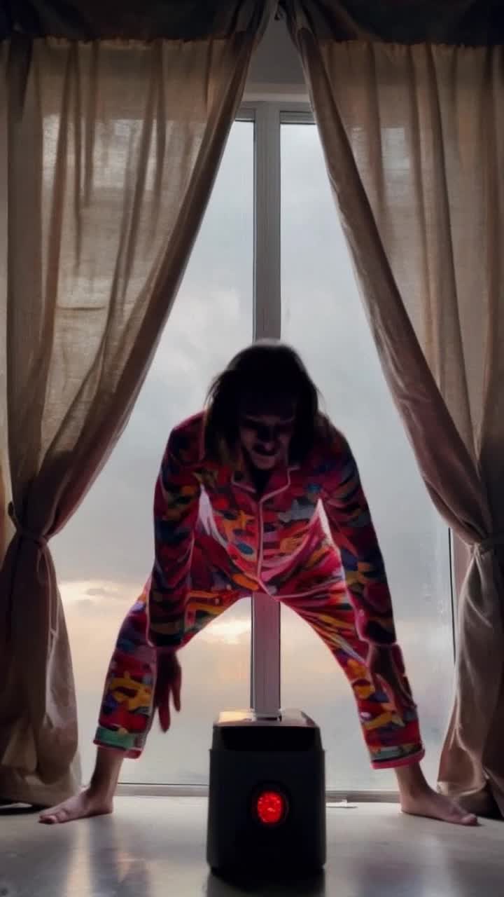 individual in colorful pajamas dramatically crumpling to floor with exaggerated grief dynamic movements expressing despair focus on router with ominous blinking red light curtains billowing as if in a storm eerie thunder rumbling in background soft cinematic lighting adding to emotional intensity text overlay appearing with sharp clarity stating WiFi OFF My will to live GONE vertical 169 ratio capturing viral meme essence lasting 10 seconds in stunning HD quality