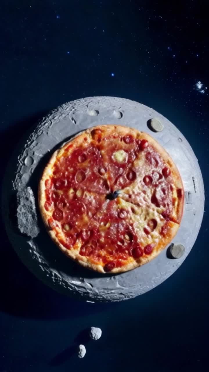 Pizza  on moon landing 
