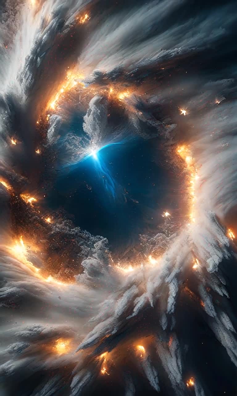 Shimmering silver satellite gliding gracefully through the vastness of deep space surrounded by twinkling stars  Monitoring tumultuous Earth below engulfed in fiery chaos with plumes of smoke erupting into the atmosphere  Vibrant blue oceans contrasting against darkened wartorn landscapes under swirling clouds reflecting flashes of distant explosions  