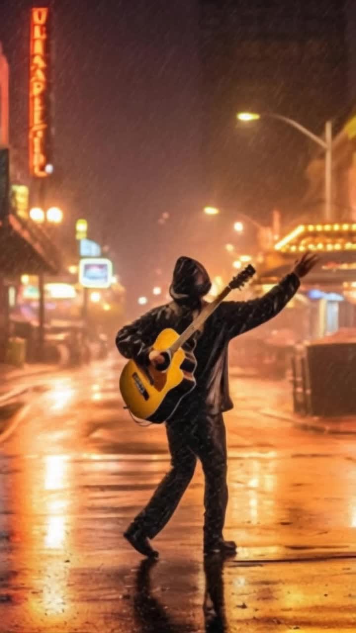 playing guitar in the street