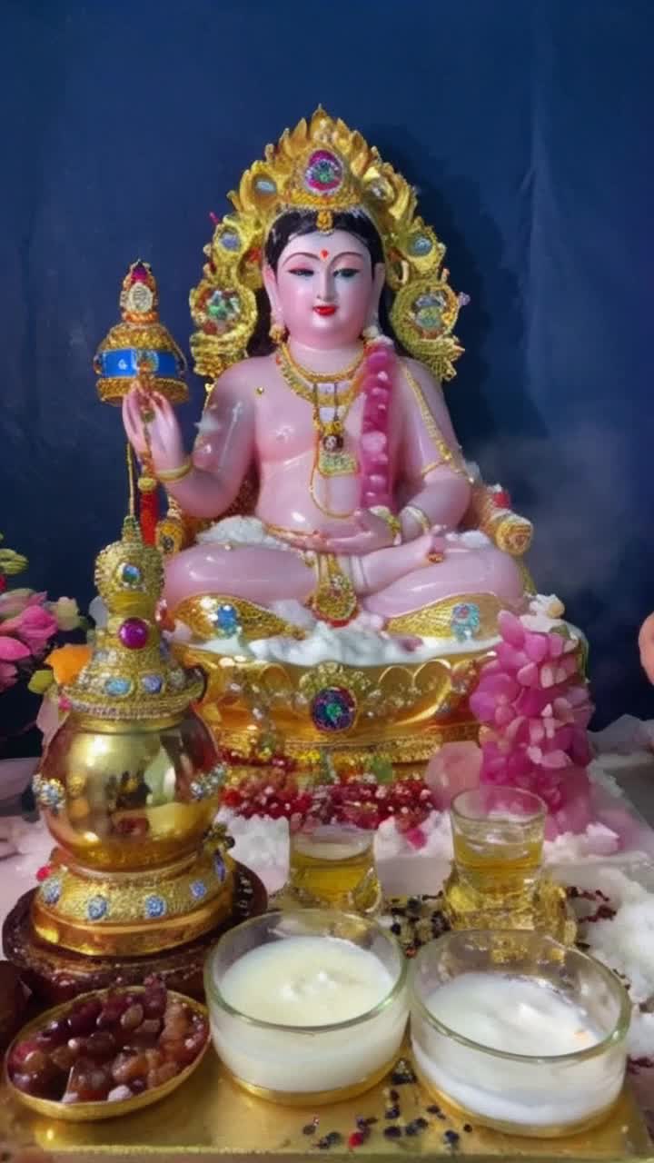 Sri Shivamanas worship He had a seat decorated with gems and a bath in snow water and was dressed in divine clothes The sandalwood was adorned with various gems and decorated with the fragrance of deer  Flowers and incense composed of jati, champak and bilva leaves O Lord, O treasure of mercy, O lord of the beasts, accept this lamp which I have imagined  1 1 1  Ghee and payasam in a golden vessel decorated with nine gemstone pieces Five kinds of food are to be eaten, including milk and yogurt, rambha fruit and drink  Water mixed with vegetables is delicious and bright with pieces of camphor O Lord accept with devotion the beans offered by me with my mind  2 2 2