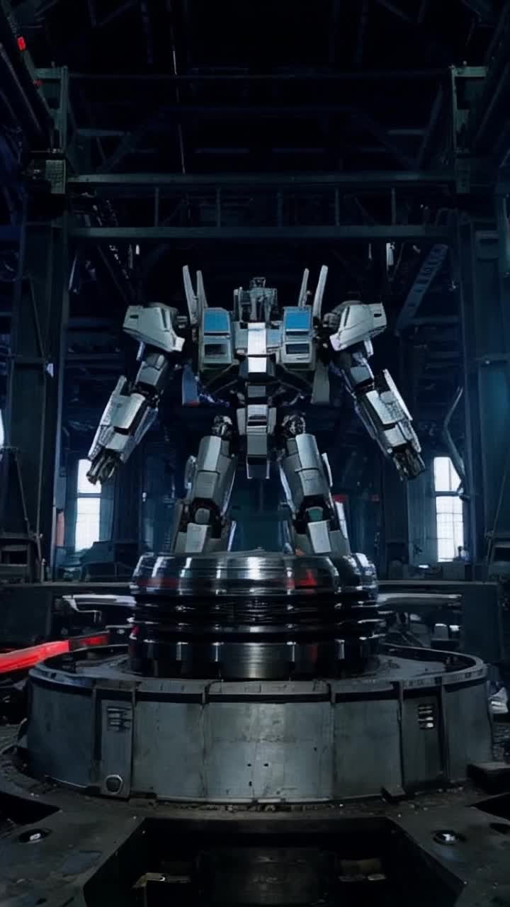 Cyberpunk futuristic robot machine machinery technology factory industrial huge massive engine 