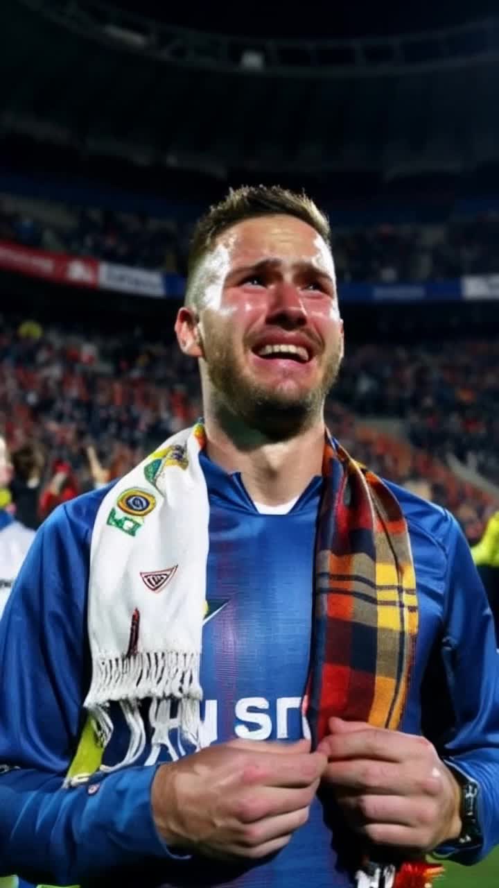 Vous tes un fidle supporter de Barcelone, debout dans les tribunes alors que lquipe est couronne championne de la Ligue des champions aprs des annes dattente Vos yeux se remplissent de larmes lorsque vous regardez le capitaine soulever le trophe, tandis que les fans applaudissent et que le son de lhymne des champions remplit lair Vous sentez que chaque moment dattente, chaque perte antrieure, chaque larme et chaque chagrin valaient ce moment