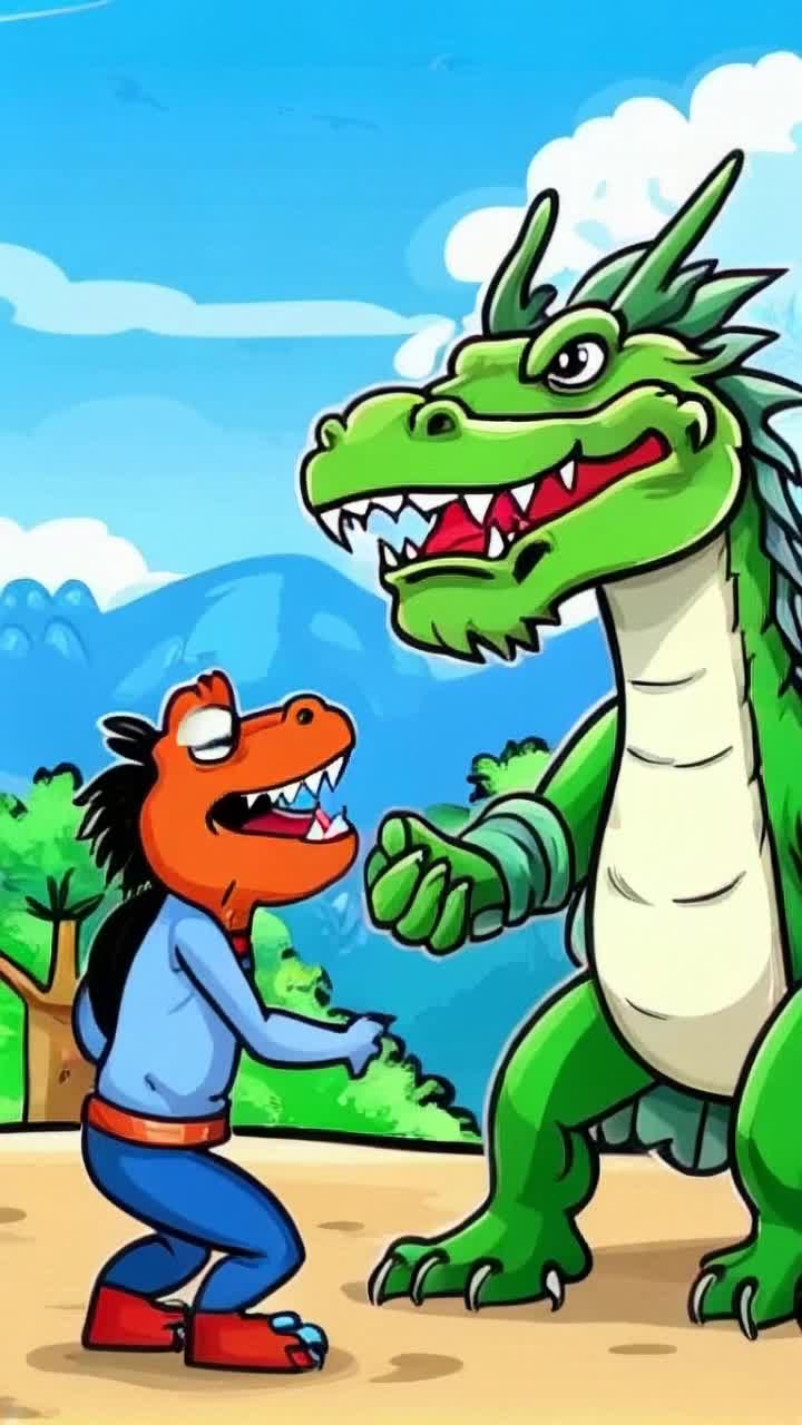 Dragon ate human and become frog