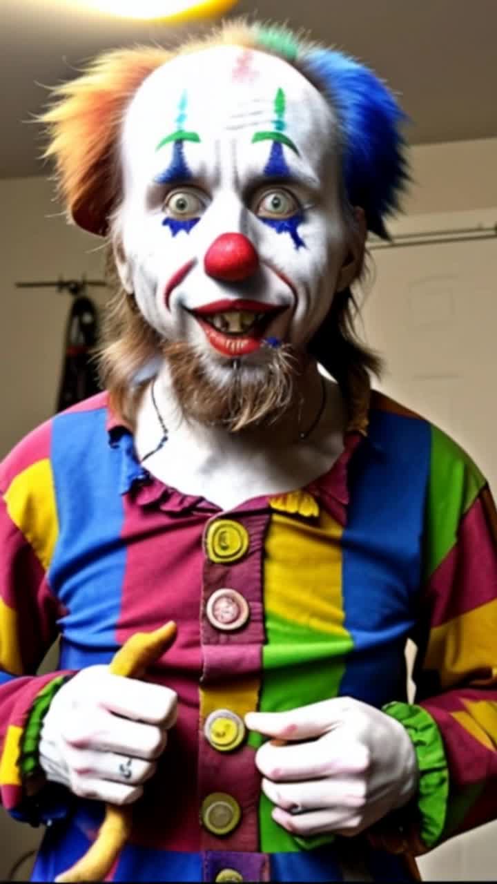 Cyraxx the clown muttering insults, 