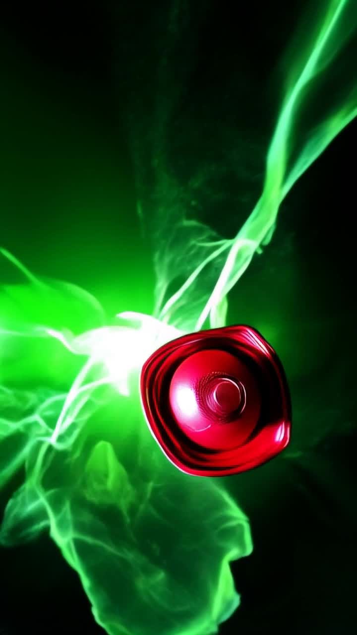 Vibrant red tupperware soaring gracefully through the air twirling with elegance bright sunlight glinting off its shiny surface electric green screen backdrop pulsating with life creating a dynamic contrast swirling colors enhancing motion as tupperware dances through the scene inviting excitement and intrigue whimsical journey filled with energy capturing viewer attention vibrant edges gliding effortlessly against vivid hues celebrating playful movement and color showcasing deft choreography of everyday objects in an imaginative spectacle