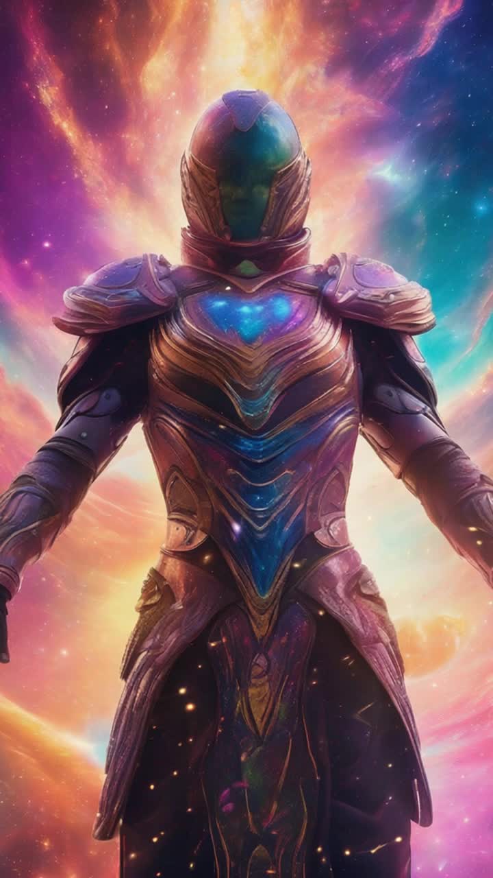 A lone figure in a dazzling armor striking powerful heroic poses, radiant energy pulsating from fingertips forming swirling orbs of light, planets emerging vibrant and colorful, surfaces shimmering with flora and fauna, cosmic backdrop filled with stars and nebulae swirling in mesmerizing patterns, celestial energy crackling in the air, sense of wonder and creation enveloping the scene, breathtaking beauty of new worlds bursting into existence, tranquility juxtaposed with dynamic movement as celestial bodies orbit and dance around the heroic figure, a symphony of light and life igniting in the vast universe