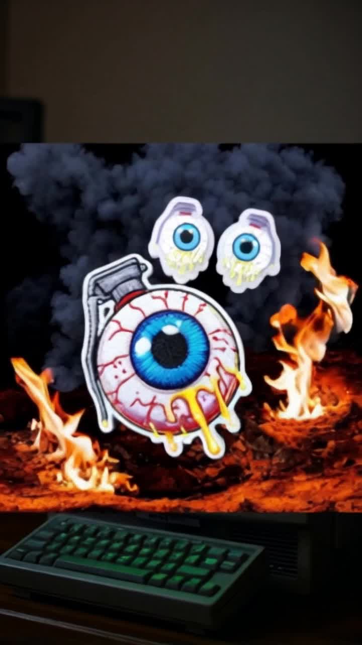 Eyeball grenade exploding, hallucinate 