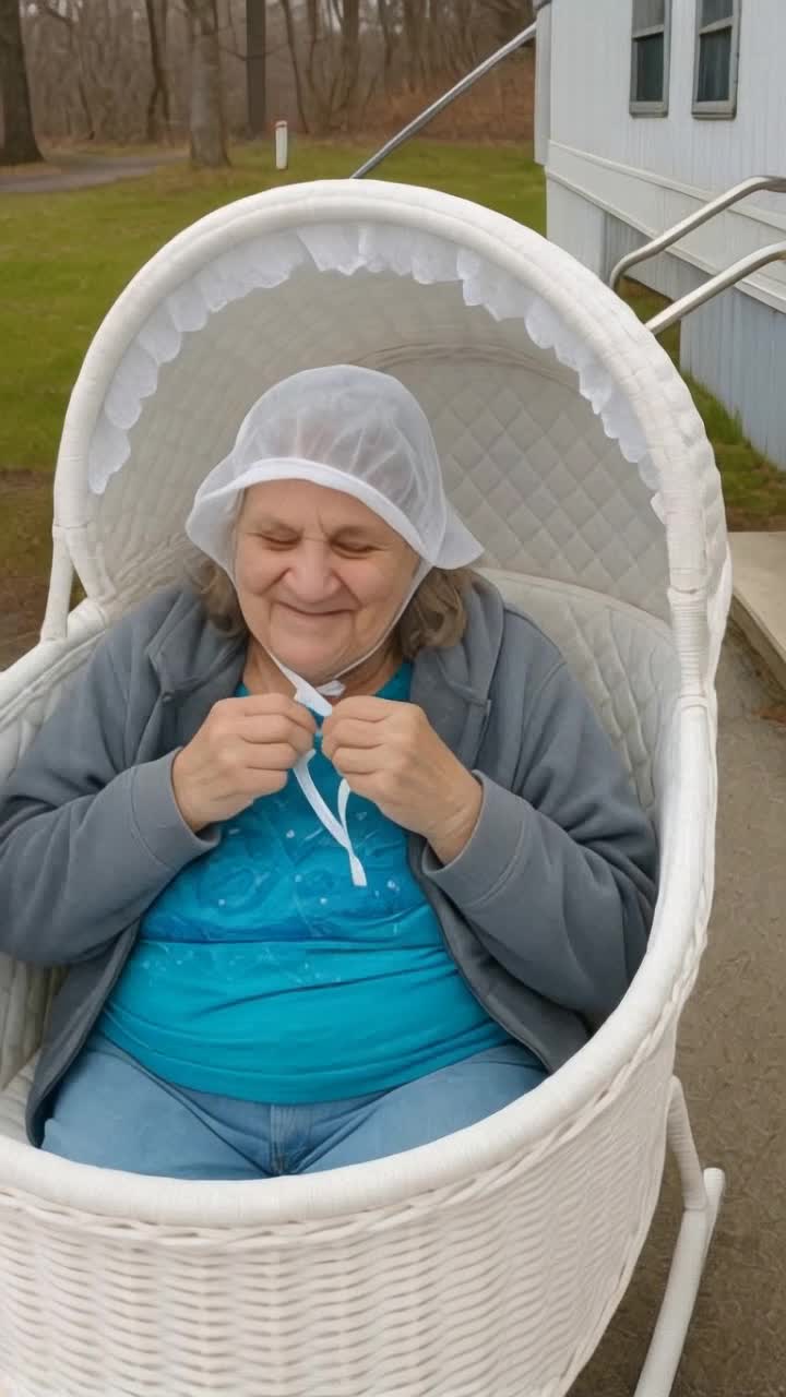 She will be playing with her new born baby blanket and she will be in a colorful nursery room and she Wil also throw her blanket out of her bassinet 