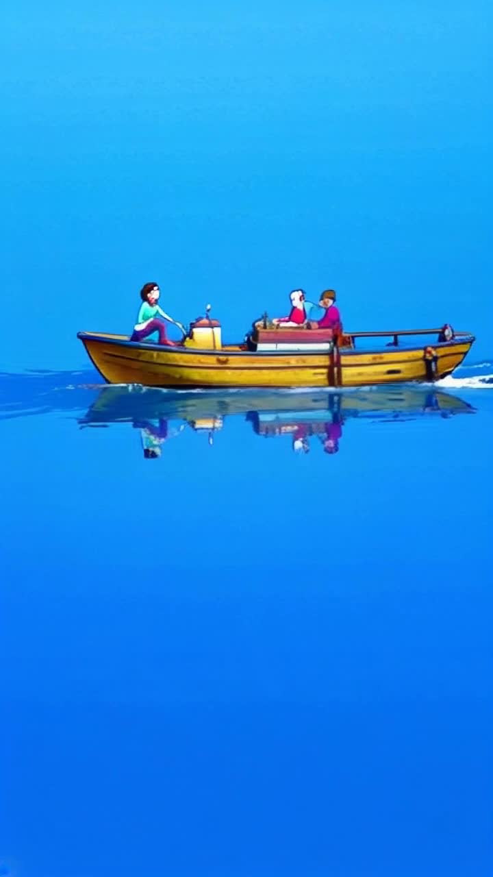 Steamboat Willie is on his boat when he sees Popeye approaching on his boat 