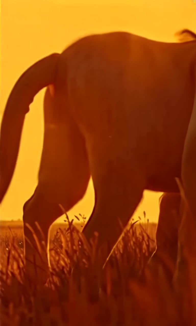 Close up view of a lions headquarters as he walks at sunset