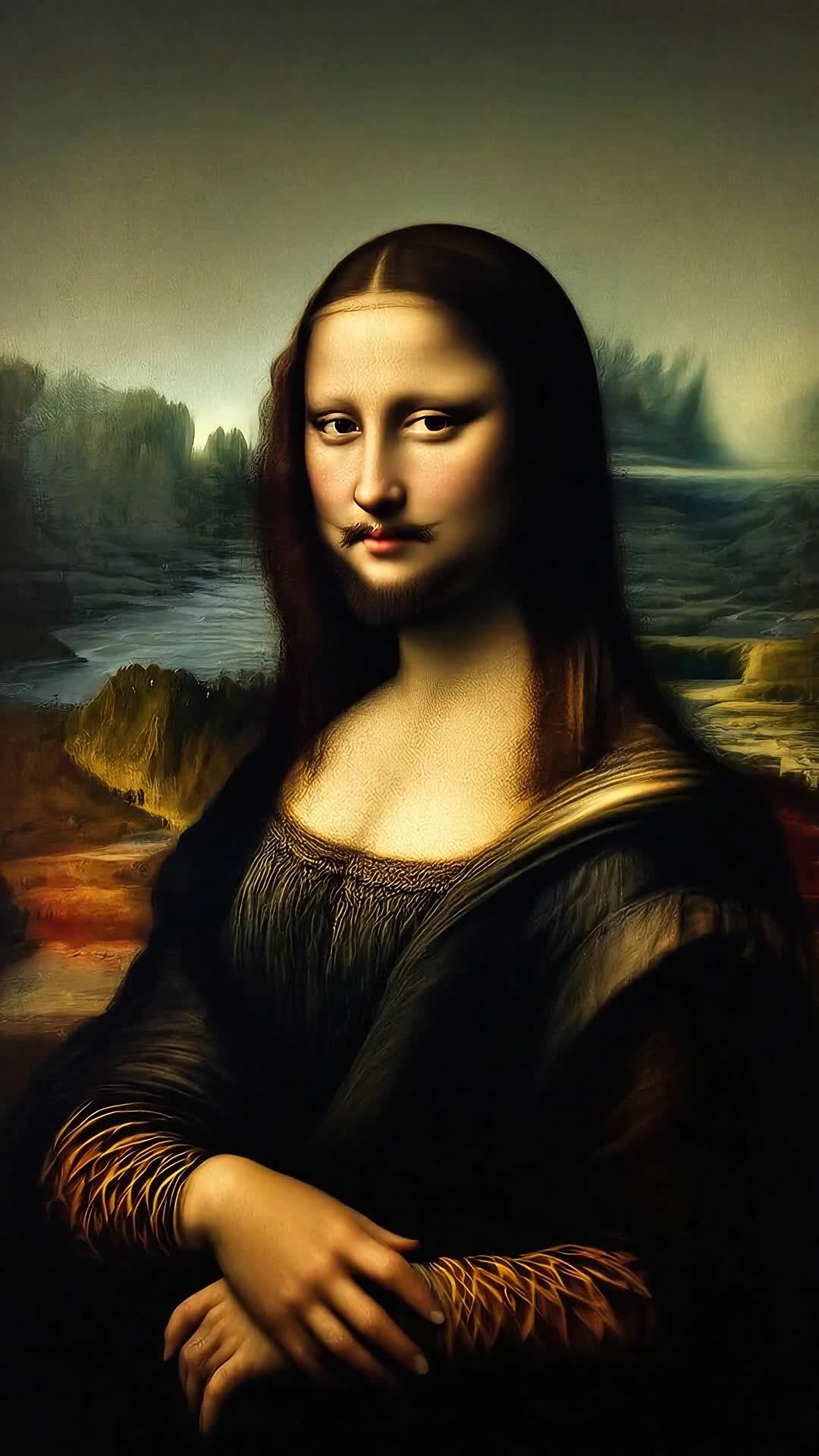 The mona lisa growing a beard