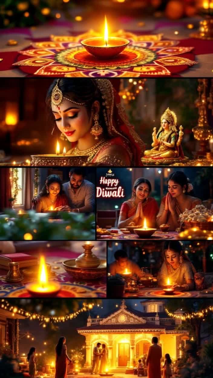 Heres a script for a Mahalakshmi Dhanalakshmithemed reel based on Diwali You can make it shorter or longer, and add music of your choice such as devotional or festive musicDiwali Mahalakshmi Dhanalakshmi Reel ScriptDuration Approximately 3045 seconds depending on the tempo and transitions of the musicMusic Upbeat, devotional Diwalithemed music Shots  Visuals  Text On Screen Text Overlay  VoiceVoiceover Optional  NotesTips  1 Opening  Closeup shot of a beautiful, glowing lamp or rangoli  None  Calm and devotional tone Welcome to that night  Hold for 23 seconds, then quickly move to the next shot   2 Transition  Some beautiful and rapidly changing shots of home decorations torans, lights, chandeliers  The Festival Arrives  When Every Corner Sparkles  Show 23 shots in quick succession, to the beat of the music  3 Mahalakshmi Invocation  A reverent shot of a puja thali in hand or an idolpicture of Mahalakshmi  Goddess Mahalakshmi  The worship of Goddess Mahalakshmi begins  Use slow motion or keep the focus on Goddess Lakshmi  4 Wealth and Prosperity  A pile of gold coins or symbolic objects, money, a new account book, or fruits and sweets  Wealth, Prosperity, and Opulence  Our Faith, Our Labor, Her Blessings  These shots represent Dhanalakshmi  5 Family and Happiness  A happy shot of family laughing or praying  Happiness and Love   This Diwali, may your home and family be showered with wealth and love  This shot should be heartwarming  6 PrayerResolution  A closeup of someone praying with folded hands or lighting a lamp  Happy Diwali  May your life be filled with auspiciousness and prosperity  Make the text large on the screen for a moment  7 Closing  A beautifully lit shot of the entire house  Diwali2024 Mahalaxmi Dhanlaxmi HappyDiwali  The music builds up and ends  Hold for 35 seconds, depending on the length of the reel Some tips for creating a reel Music Make sure the music is copyrightfree or has permission to use it for the reel Devotional or filmy Diwali music is a good choice  Transitions Use quick and engaging transitions like zooms or slides between shots to keep the Reel moving Lighting Use natural or warm lighting to create a beautiful and divine atmosphere Tags When uploading your Reel, be sure to use hashtags like Diwali2025, MahaLaxmi, DhanLaxmi, Deepawali, FestiveVibes Call to Action Ask viewers how theyre celebrating Diwali in the caption to increase engagement 8K FULL HD QUALITY HIGHEST QUALITY ANIMATION ANIMATED HIGH QUALITY HIGHEST QUALITY REGULATION