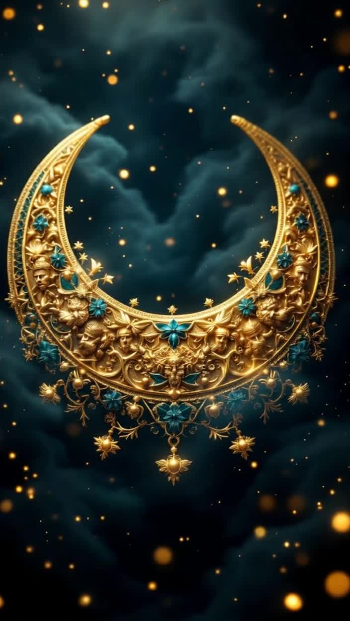 Epic fantasy digital art of the Golden Scythian pectoral from Tolstaya Mogila, photorealistic, hyperdetailed, 8K resolution, cinematic lighting, Unreal Engine 5, Octane render Majestic crescentshaped ancient jewelry, three intricate tiers separated by hollow tubes Top tier Scythian daily life, servants milking animals, men preparing for ritual, expressive faces, lifelike action Middle tier luxurious floral ornamentation with delicate birds, filigree and enamel inlays, rich gold textures Bottom tier dynamic hunting scene featuring mythical creatures, powerful warriors, swirling motion, symbolic elements Realistic gold with reflections, precise ancient engraving techniques, brilliant enamel colors Museum treasure aura, placed in mysterious fantasy AR scene, immersive composition with volumetric light, dramatic shadows, surrounded by mystical fog, sparkles, and magical ambiance ar scene design, suitable for advanced interactive display