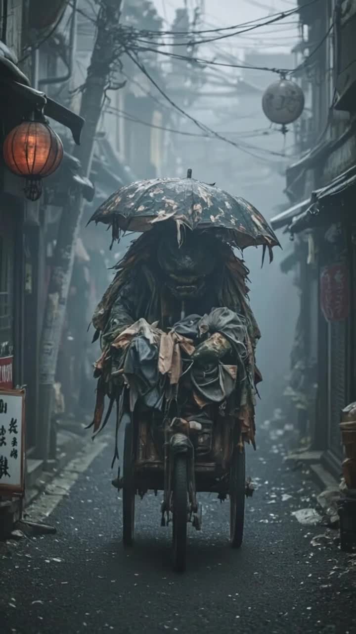 make the creature go forward toward the camera, make the background around him feel alive