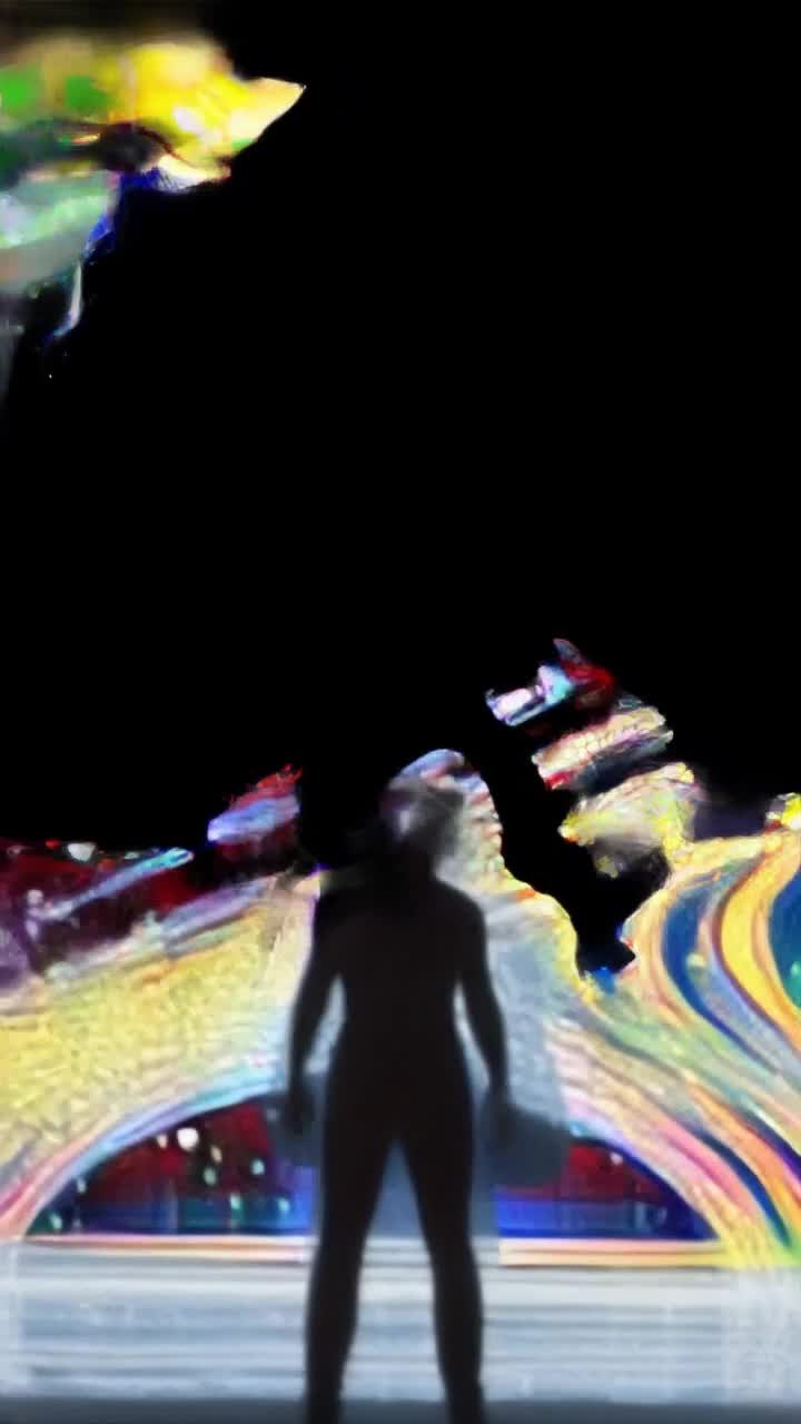 Ethereal shadow figure with elongated limbs celebrating triumphantly under a starry night sky radiating a soft glow from distant galaxies sprawling in every direction moonlight shimmering on the ground illuminating the figures dynamic pose capturing a moment of exuberance arms raised high as if embracing the universe around in an atmosphere of exhilaration and mystery surrounded by whispering winds emphasizing the sense of victory and freedom