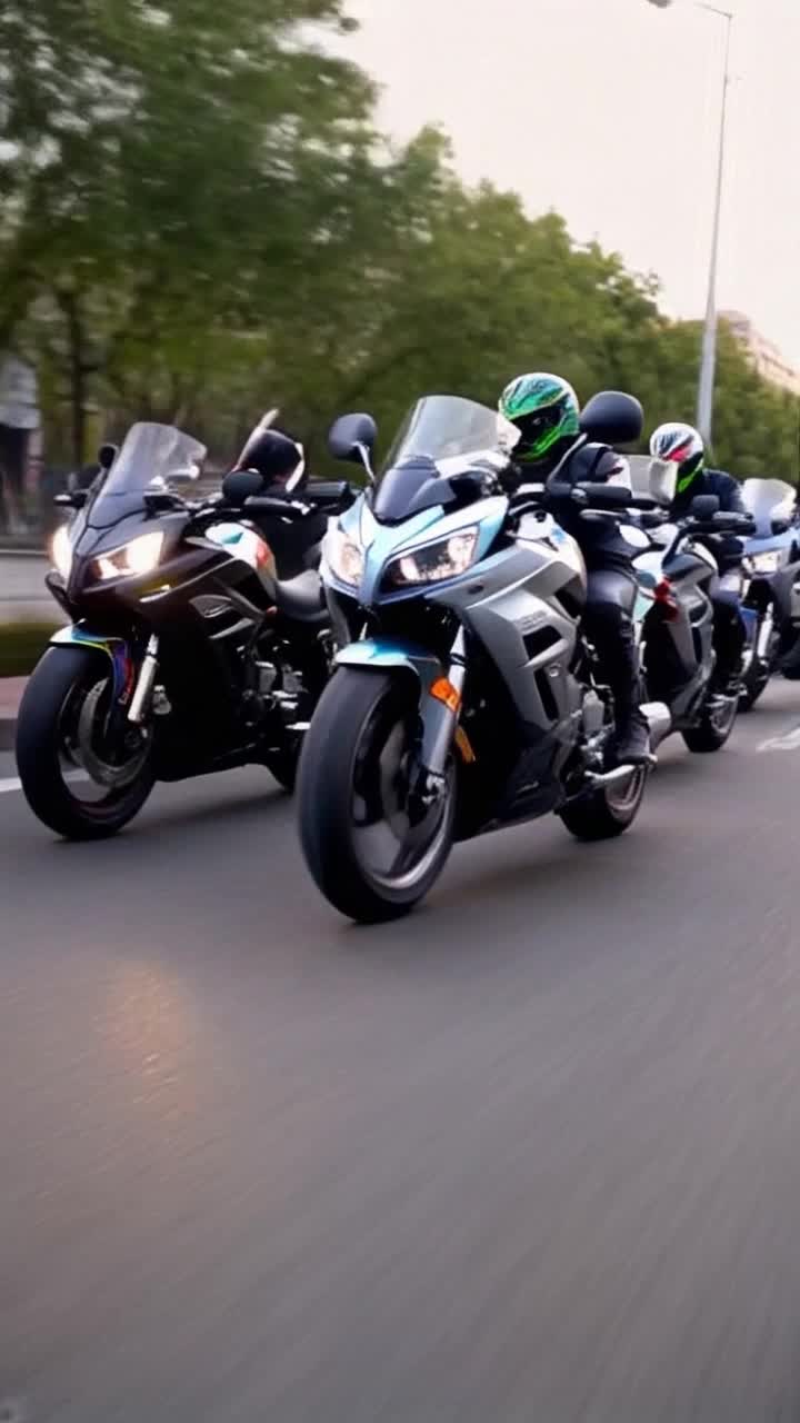 Twenty sleek hybrid motorcycles gliding effortlessly down a bustling urban street showcasing their futuristic designs Venture into meticulous detailing presenting captivating slides filled with vibrant visuals and statistics that illuminate the advancements in hybrid technology Craft a comprehensive project report on a polished wooden desk surrounded by an array of tools books and a glowing laptop screen displaying intricate graphs and analyses an inspiring workspace filled with creativity and innovation