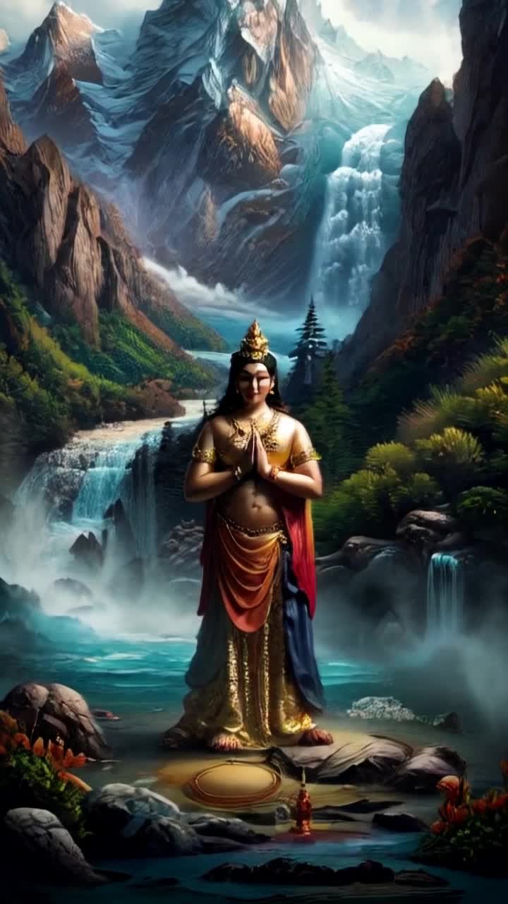 Ravana is worshiping Lord Shiva in Himalayas