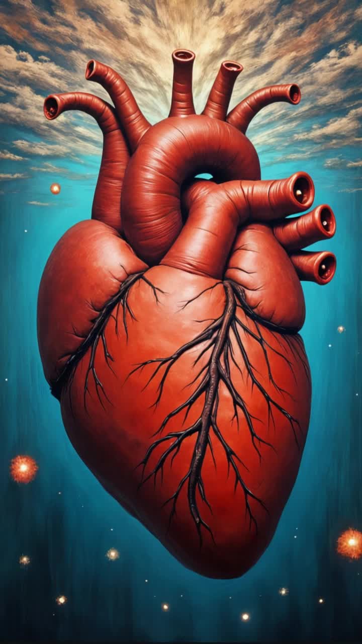 A beating heart pumping gold 
