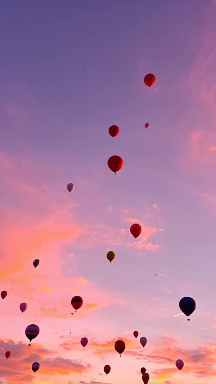 naColorful balloons floating high in the sky Dancing gently with the breeze Vibrant sunset painting the horizon with hues of orange pink and purple