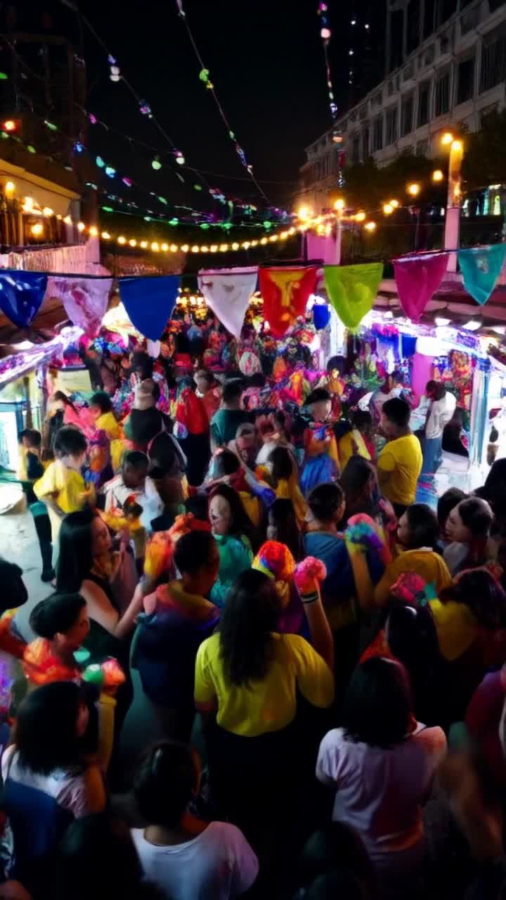 Colorful friendship bands draped on enthusiastic students wrists vibrant groups of friends laughing and exchanging bands Celebratory college fest atmosphere filled with music laughter and bustling stalls colorful banners fluttering in the breeze twinkling fairy lights illuminating the night sky students dancing in joy festive energy electrifying the air