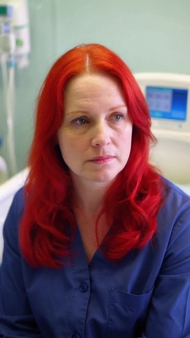 a beautiful redhead woman in a psych ward