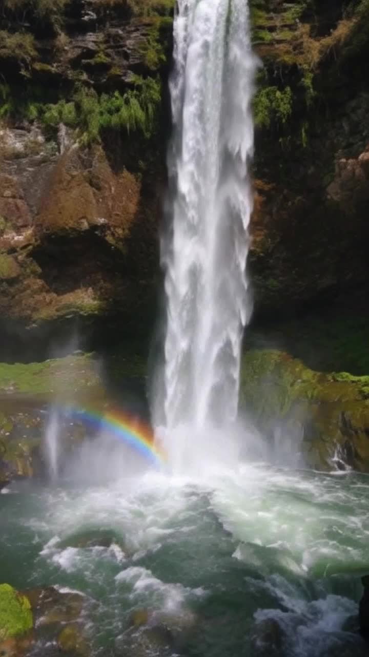 A beautiful rainbow waterfall 