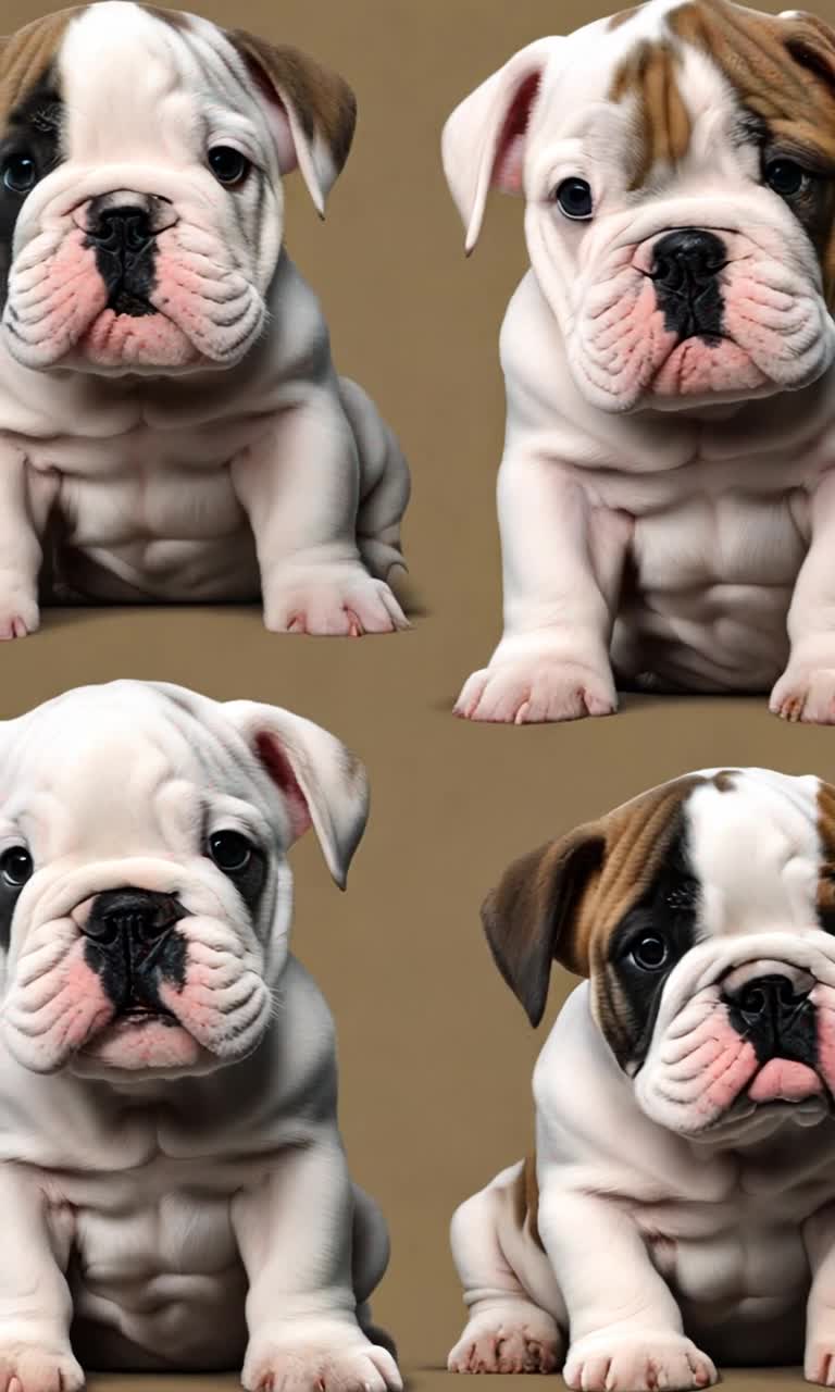 Very wrinkled old English bulldog puppies 