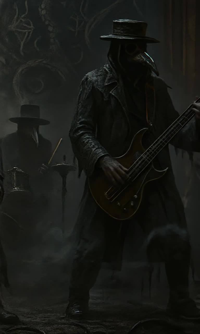 A dark gothic metal band plays an erroneous point truth of deception in melodic irony,