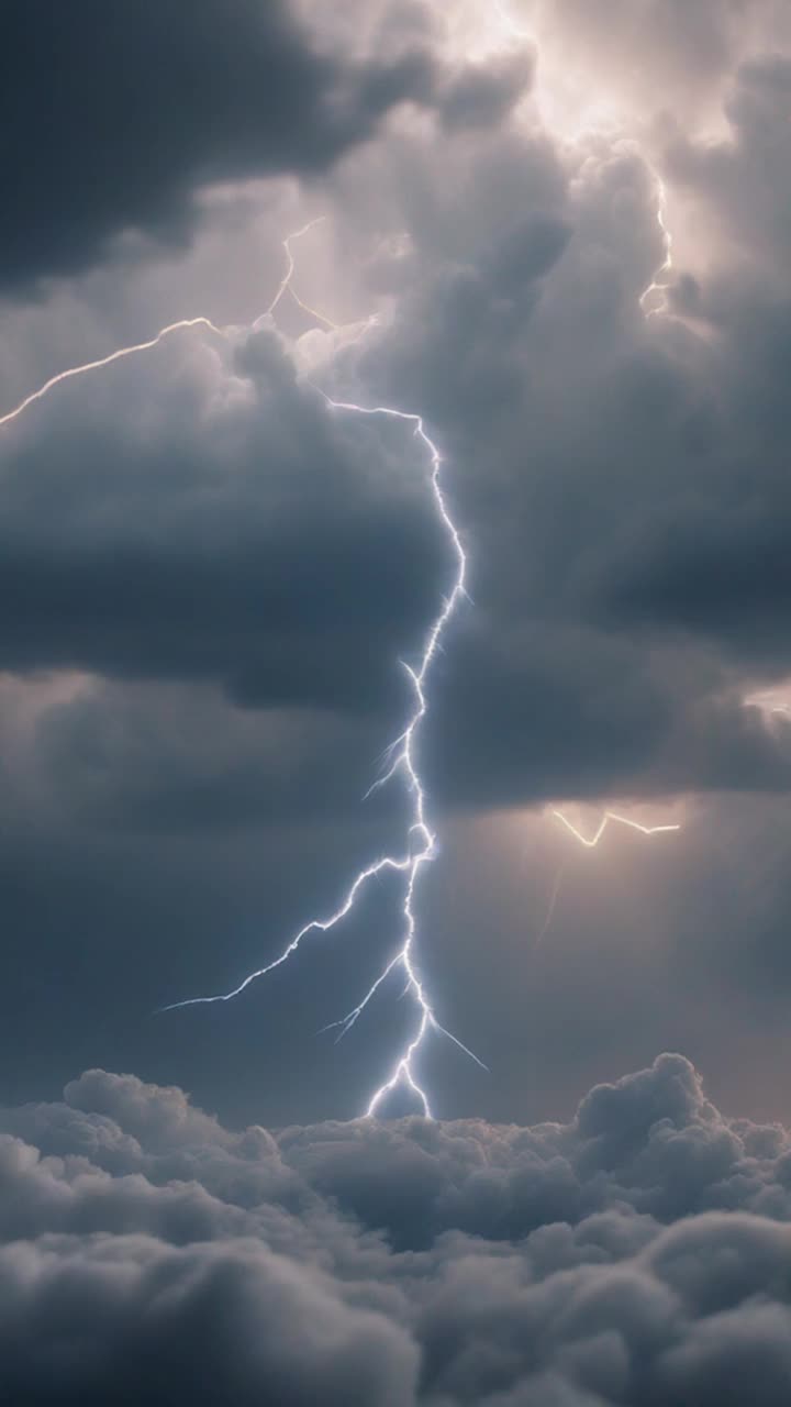 Zues rides the clouds and throws a lightning bolt