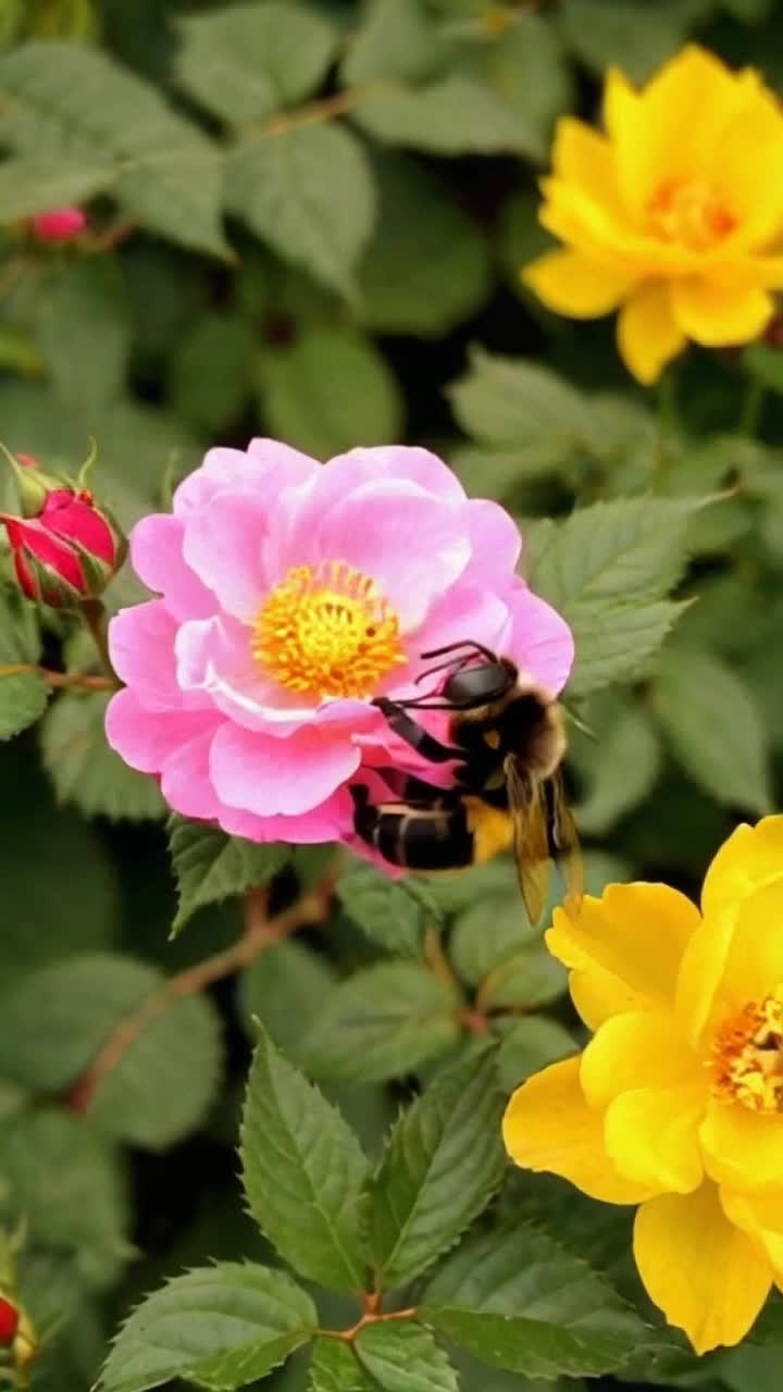 If a bumblebee could wear a body camera while it bounces from a pink rose to a yellow camellia to other flowers, that would be neat And other bees and insects and animals own their own body cameras also recording their own daily dramas
