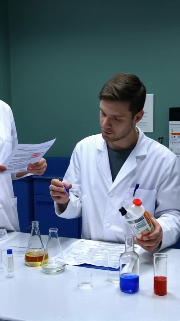 Safety Lab Video Script Shortened VersionScene 1 The Ignored Safety SheetIn a laboratory, Alex glances at an MSDS sheet, shrugs, and tosses it aside He picks up a caf menu instead Alex thinking Too much info Ill check it later Hmm, whats on the menu today Subtitle When you confuse MSDS with a caf menu Scene 2 The Wrong Chemical ReactionAlex grabs a chemical bottle without checking the GHS label and pours it into another beaker Sarah rushes in Sarah Did you check the hazard label Alex GHS Sounds like a new energy drinkCut to the hazard label clearly showing Toxic, Flammable, Corrosive The beaker starts bubbling aggressively Sarah panicking STOP The SDS says this 