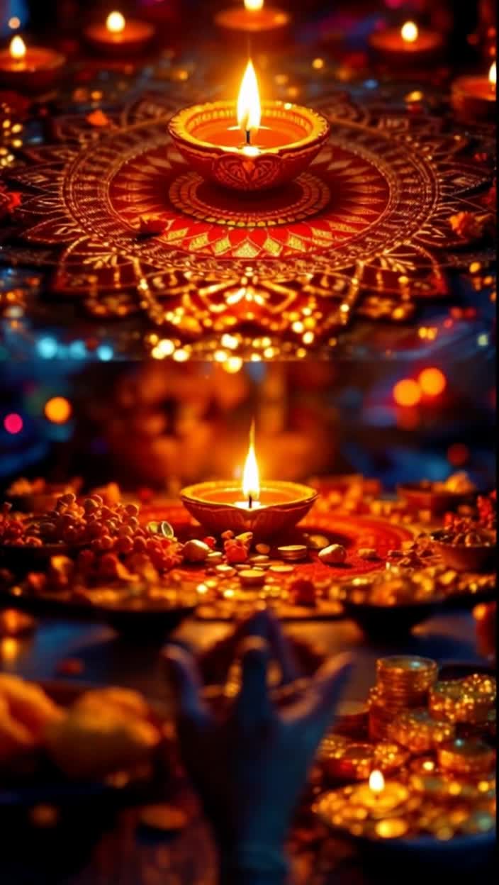 8K HD QUALITY HIGHEST REGULATION HIGH QUALITY HIGHEST QUALITY ANIMATION ANIMATED Heres a script for a Mahalakshmi Dhanalakshmithemed reel based on Diwali You can make it shorter or longer, and add music of your choice such as devotional or festive musicDiwali Mahalakshmi Dhanalakshmi Reel ScriptDuration Approximately 3045 seconds depending on the tempo and transitions of the musicMusic Upbeat, devotional Diwalithemed music Shots  Visuals  Text On Screen Text Overlay  VoiceVoiceover Optional  NotesTips  1 Opening  Closeup shot of a beautiful, glowing lamp or rangoli  None  Calm and devotional tone Welcome to that night  Hold for 23 seconds, then quickly move to the next shot   2 Transition  Some beautiful and rapidly changing shots of home decorations torans, lights, chandeliers  The Festival Arrives  When Every Corner Sparkles  Show 23 shots in quick succession, to the beat of the music  3 Mahalakshmi Invocation  A reverent shot of a puja thali in hand or an idolpicture of Mahalakshmi  Goddess Mahalakshmi  The worship of Goddess Mahalakshmi begins  Use slow motion or keep the focus on Goddess Lakshmi  4 Wealth and Prosperity  A pile of gold coins or symbolic objects, money, a new account book, or fruits and sweets  Wealth, Prosperity, and Opulence  Our Faith, Our Labor, Her Blessings  These shots represent Dhanalakshmi  5 Family and Happiness  A happy shot of family laughing or praying  Happiness and Love   This Diwali, may your home and family be showered with wealth and love  This shot should be heartwarming  6 PrayerResolution  A closeup of someone praying with folded hands or lighting a lamp  Happy Diwali  May your life be filled with auspiciousness and prosperity  Make the text large on the screen for a moment  7 Closing  A beautifully lit shot of the entire house  Diwali2024 Mahalaxmi Dhanlaxmi HappyDiwali  The music builds up and ends  Hold for 35 seconds, depending on the length of the reel Some tips for creating a reel Music Make sure the music is copyrightfree or has permission to use it for the reel Devotional or filmy Diwali music is a good choice  Transitions Use quick and engaging transitions like zooms or slides between shots to keep the Reel moving Lighting Use natural or warm lighting to create a beautiful and divine atmosphere Tags When uploading your Reel, be sure to use hashtags like Diwali2025, MahaLaxmi, DhanLaxmi, Deepawali, FestiveVibes Call to Action Ask viewers how theyre celebrating Diwali in the caption to increase engagement