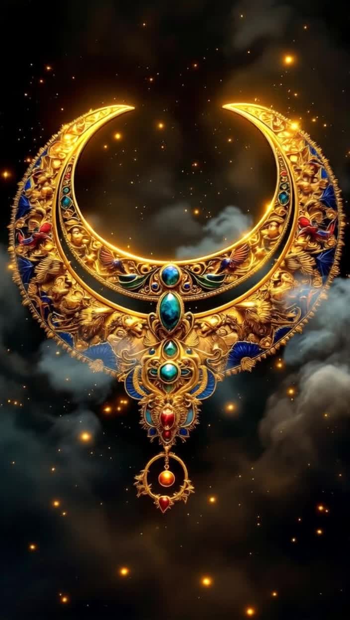 Epic fantasy digital art of the Golden Scythian pectoral from Tolstaya Mogila, photorealistic, hyperdetailed, 8K resolution, cinematic lighting, Unreal Engine 5, Octane render Majestic crescentshaped ancient jewelry, three intricate tiers separated by hollow tubes Top tier Scythian daily life, servants milking animals, men preparing for ritual, expressive faces, lifelike action Middle tier luxurious floral ornamentation with delicate birds, filigree and enamel inlays, rich gold textures Bottom tier dynamic hunting scene featuring mythical creatures, powerful warriors, swirling motion, symbolic elements Realistic gold with reflections, precise ancient engraving techniques, brilliant enamel colors Museum treasure aura, placed in mysterious fantasy AR scene, immersive composition with volumetric light, dramatic shadows, surrounded by mystical fog, sparkles, and magical ambiance ar scene design, suitable for advanced interactive display