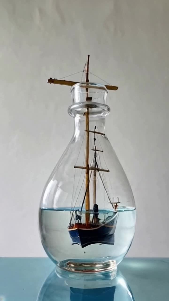 A ship inside of a clear, see through glass bottle, bigger than the tiny ship, so the really small ship can be inside of the slightly larger bottle, old fashioned milk jug or clear wine or champagne bottle, big enough for the finger sized ship, topsoil schooner, coastal, four masted  or clipper   Heck, just pick one and cut and paste a glass bottle around it, floating on a tide or set as a mantle piece