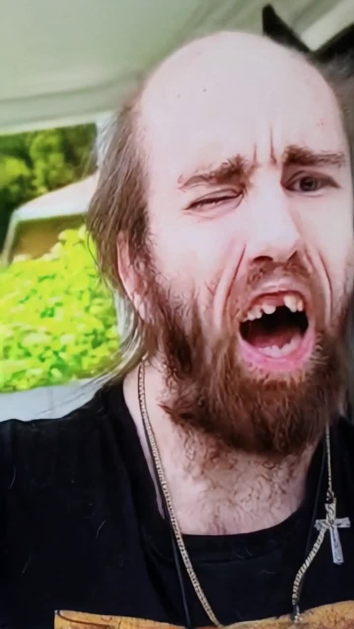 Cyraxx yelling insults from the porch, 