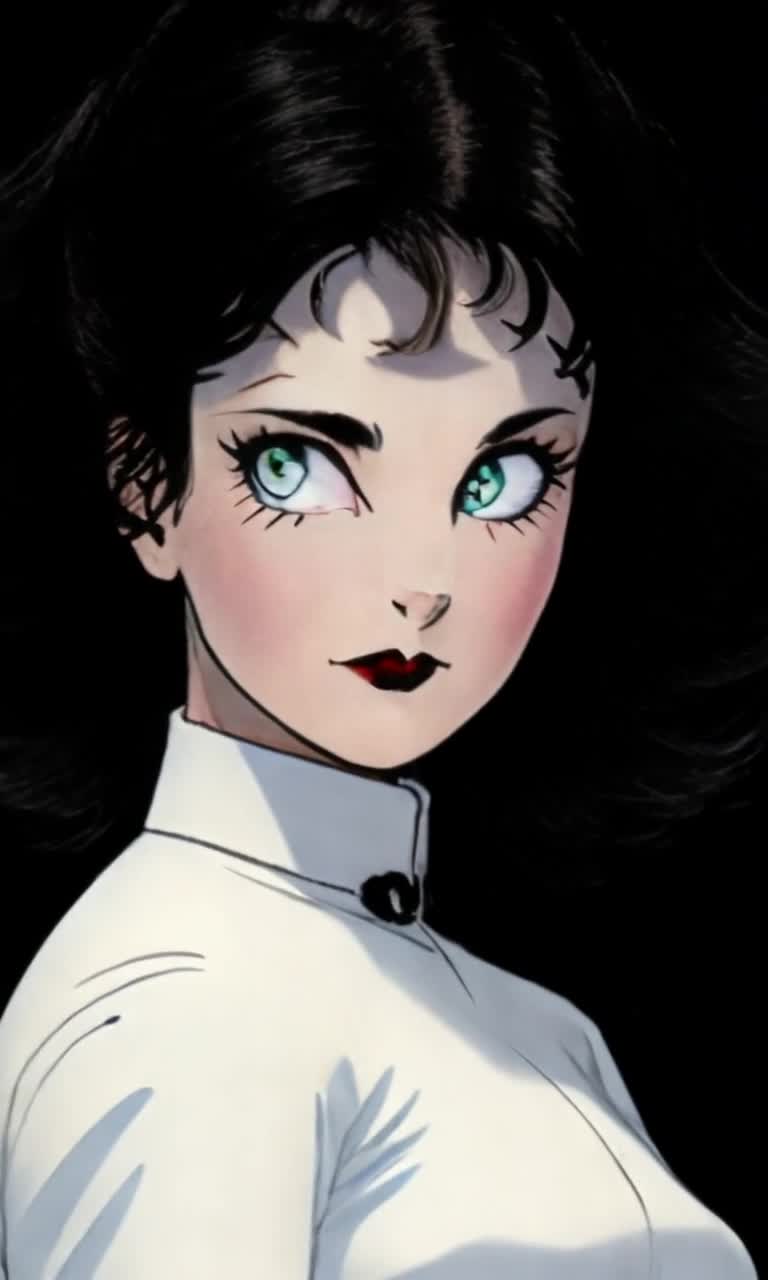 As she passes by she stares in disgusted a acknowledgment of betrayal of one of her coven sisters, and grimaces in disgusted silence as she makes her way to the exit