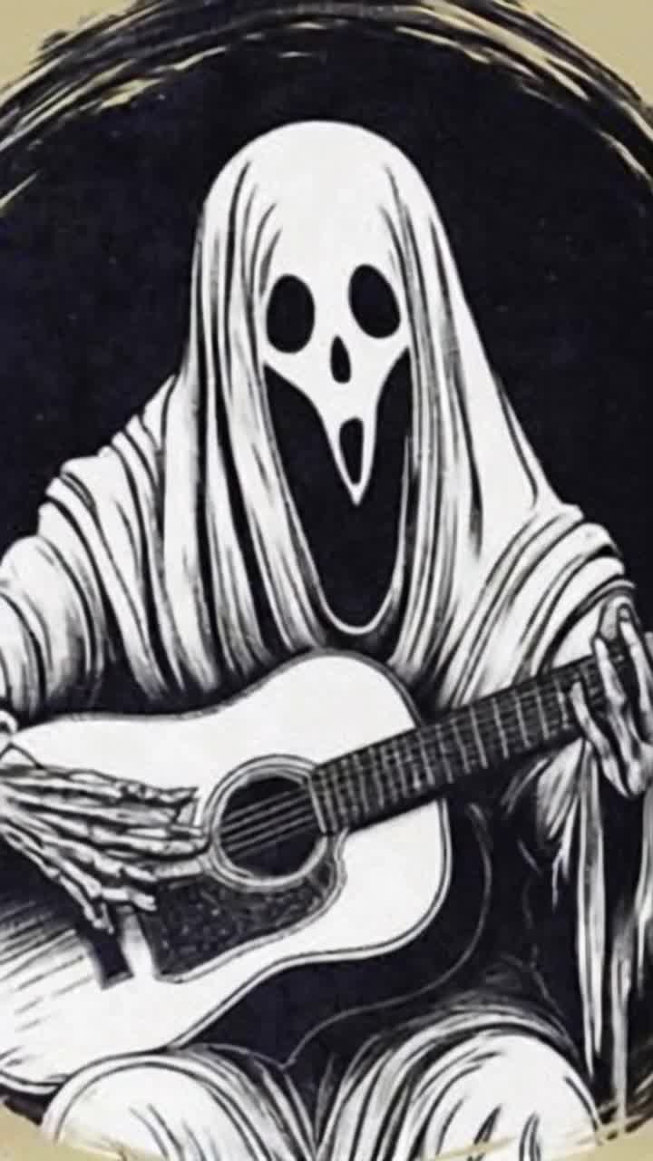 ghost playing the guitar