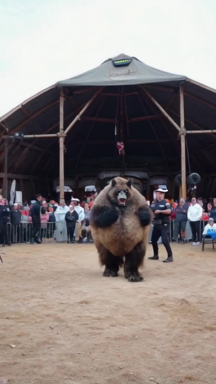 Pov un Yeti cour derrire un policier et ce mettent a danser du hip hop dans un cirque 